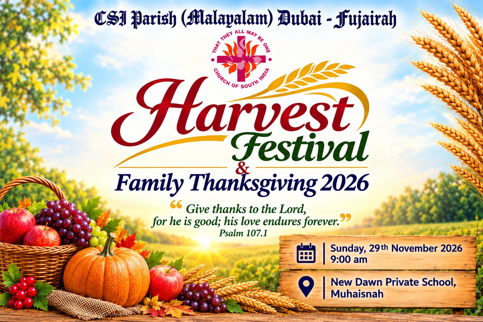 Harvest Festival & Family Thanksgiving 2026